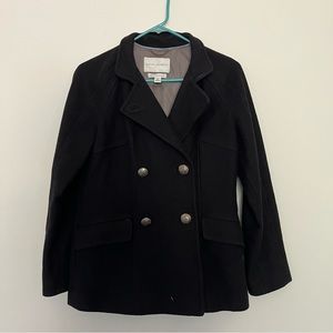 Banana Republic Black Pea Coat Size Medium